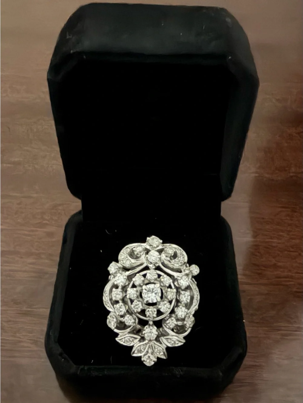 Dana Augustine 14k White Gold Approx 3 CTW  Natural Diamond Ring 13.5 Grams